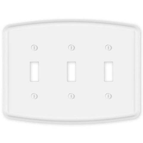 Irvine Matte White - 3 Toggle Wallplate