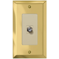 Century Polished Brass Steel - 1 Cable Jack Wallplate