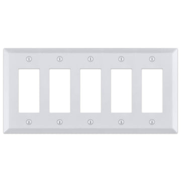 Century Bright White - 5 Rocker Wallplate