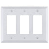 Century Bright White - 3 Rocker Wallplate