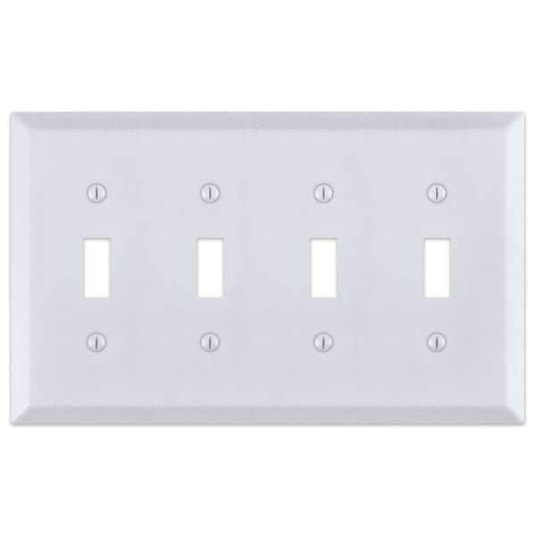 Century Bright White - 4 Toggle Wallplate