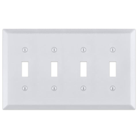 Century Bright White - 4 Toggle Wallplate
