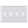Century Bright White - 4 Toggle Wallplate
