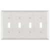 Century Warm White - 4 Toggle Wallplate