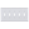 Century Bright White - 5 Toggle Wallplate