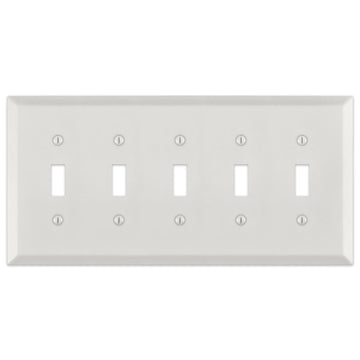 Century Warm White - 5 Toggle Wallplate