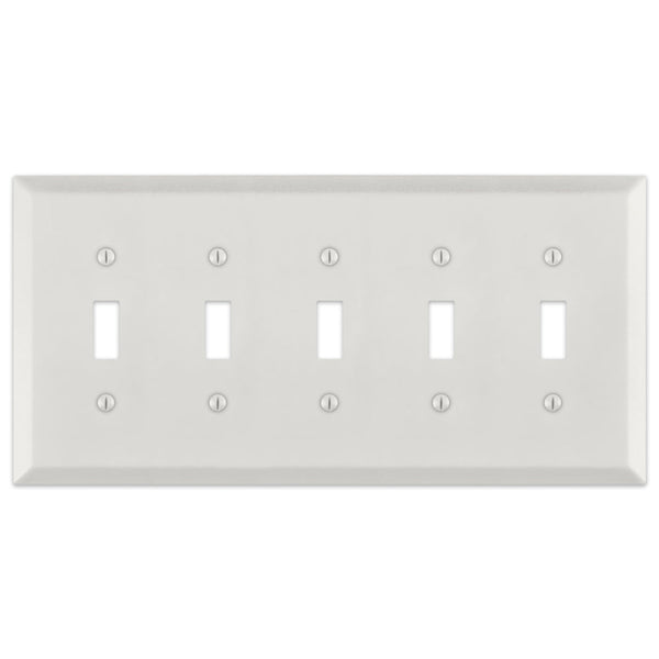 Century Warm White - 5 Toggle Wallplate
