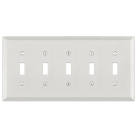 Century Warm White - 5 Toggle Wallplate