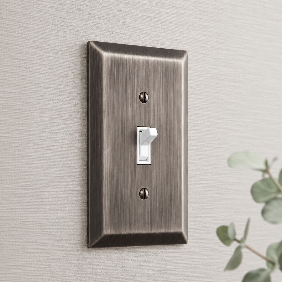 Century Antique Nickel Steel - 1 Toggle Wallplate