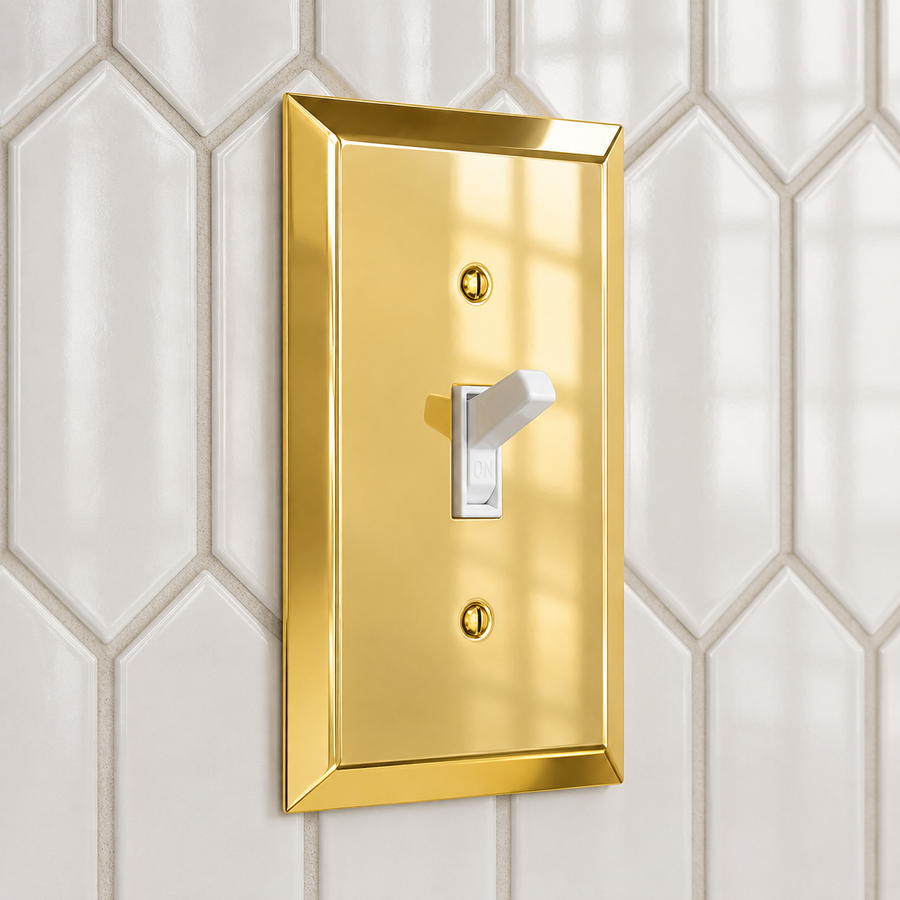 Century Polished Brass Steel - 1 Toggle Wallplate