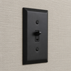 Century Matte Black Steel - 1 Toggle / 1 Duplex Wallplate