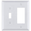 Century Bright White - 1 Toggle/1 Rocker Wallplate