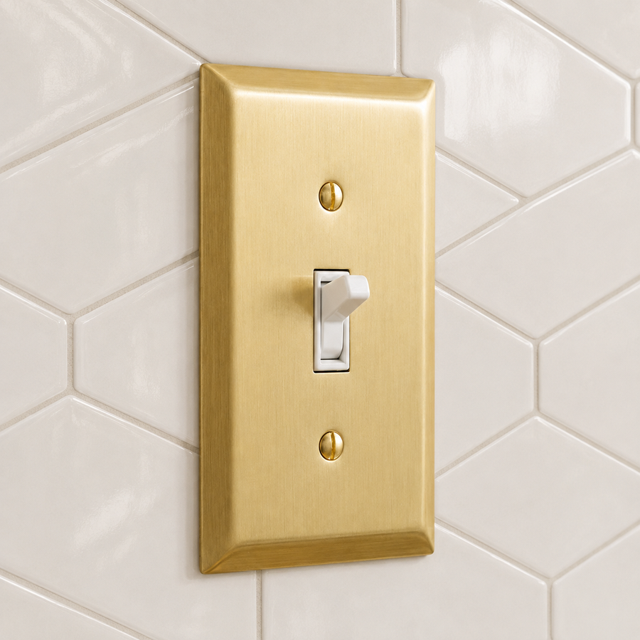 Century Satin Brass Steel - 1 Toggle Wallplate
