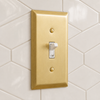 Century Satin Brass Steel - 5 Toggle Wallplate