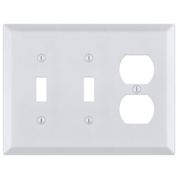 Century Bright White - 2 Toggle/1 Duplex Wallplate