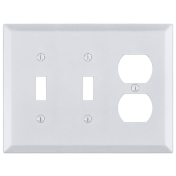 Century Bright White - 2 Toggle/1 Duplex Wallplate