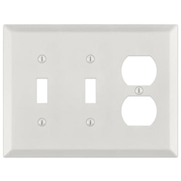 Century Warm White - 2 Toggle/1 Duplex Wallplate