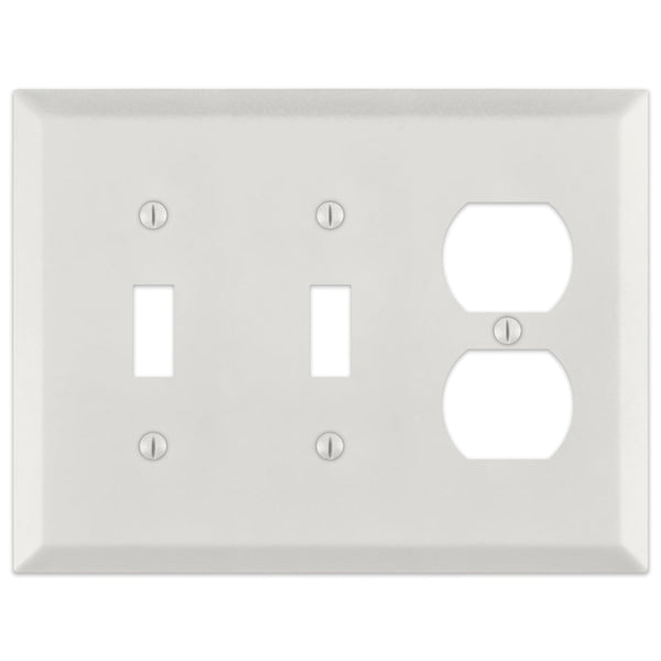 Century Warm White - 2 Toggle/1 Duplex Wallplate