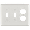 Century Warm White - 2 Toggle/1 Duplex Wallplate