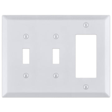 Century Bright White - 2 Toggle/1 Rocker Wallplate