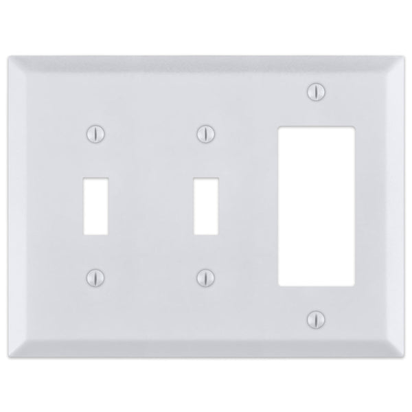 Century Bright White - 2 Toggle/1 Rocker Wallplate