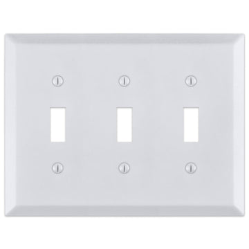 Century Bright White - 3 Toggle Wallplate