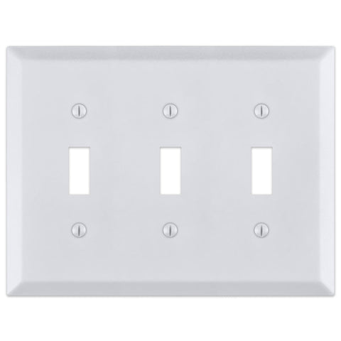 Century Bright White - 3 Toggle Wallplate