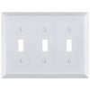 Century Bright White - 3 Toggle Wallplate