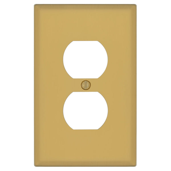 Oxford Brushed Gold - 1 Duplex Wallplate