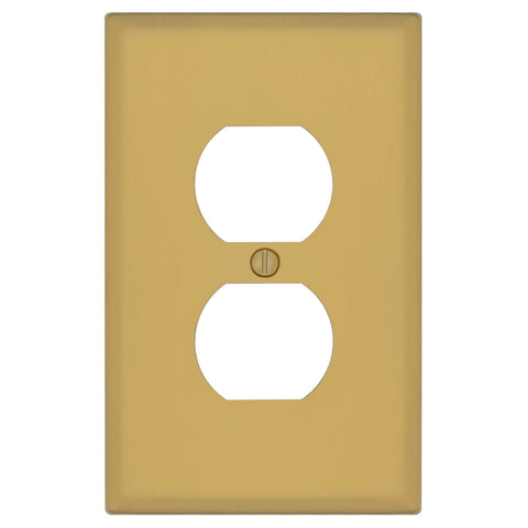 Oxford Brushed Gold - 1 Duplex Wallplate