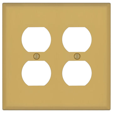 Oxford Brushed Gold - 2 Duplex Wallplate