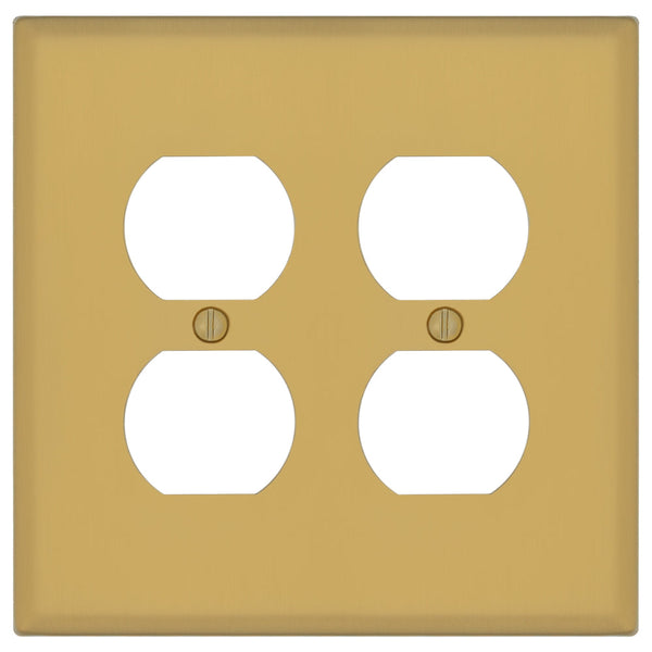 Oxford Brushed Gold - 2 Duplex Wallplate