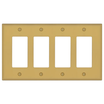 Oxford Brushed Gold - 4 Rocker Wallplate