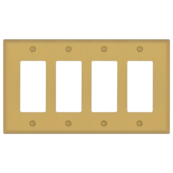 Oxford Brushed Gold - 4 Rocker Wallplate