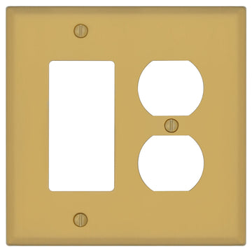 Oxford Brushed Gold - 2 Toggle/1 Rocker Wallplate