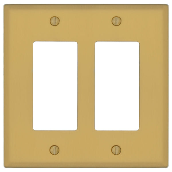 Oxford Brushed Gold - 2 Rocker Wallplate
