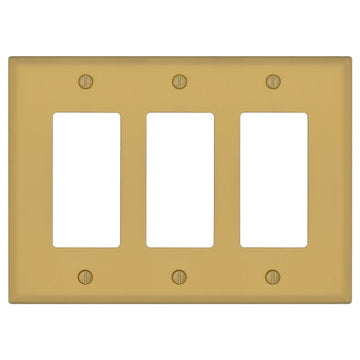 Oxford Brushed Gold - 3 Rocker Wallplate