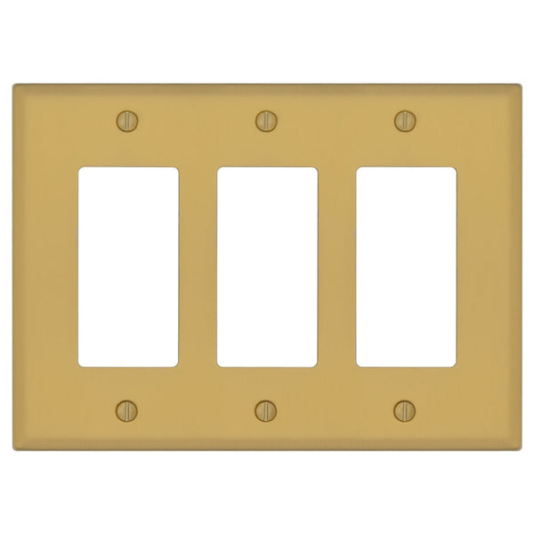Oxford Brushed Gold - 3 Rocker Wallplate