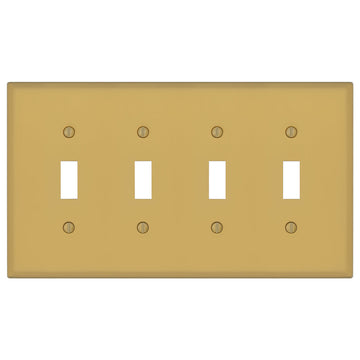 Oxford Brushed Gold - 4 Toggle Wallplate