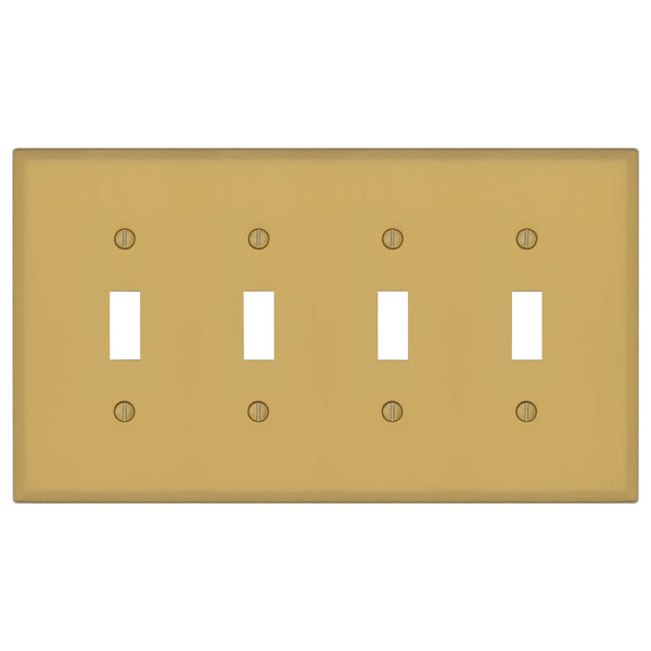 Oxford Brushed Gold - 4 Toggle Wallplate