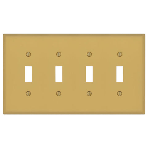 Oxford Brushed Gold - 4 Toggle Wallplate