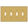 Oxford Brushed Gold - 4 Toggle Wallplate