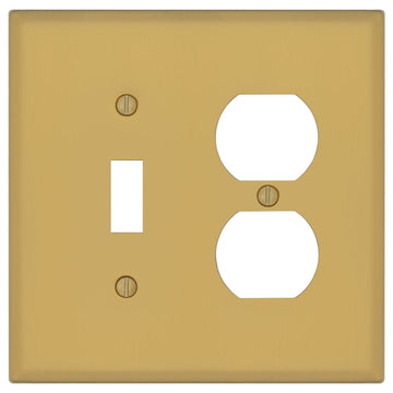Oxford Brushed Gold - 1 Toggle/1 Duplex Wallplate