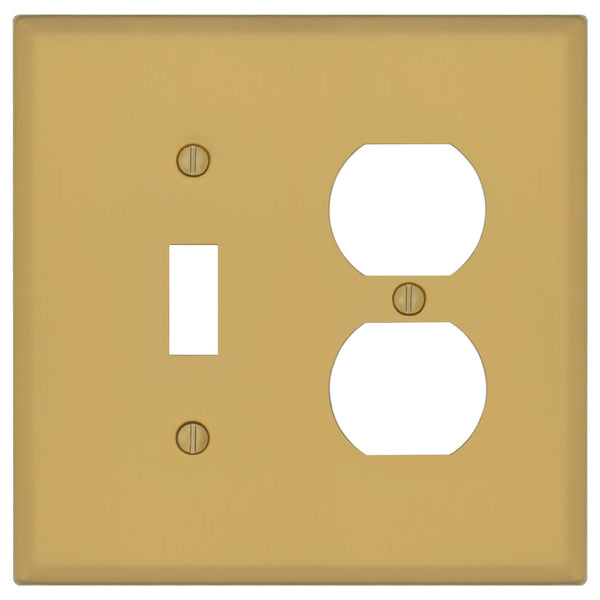 Oxford Brushed Gold - 1 Toggle/1 Duplex Wallplate