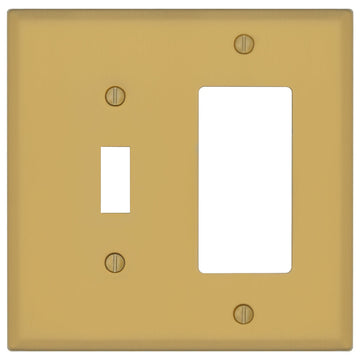 Oxford Brushed Gold - 1 Rocker/1 Duplex Wallplate
