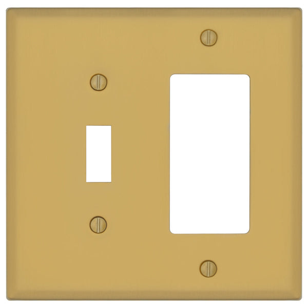Oxford Brushed Gold - 1 Rocker/1 Duplex Wallplate