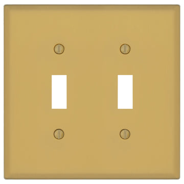 Oxford Brushed Gold - 2 Toggle Wallplate
