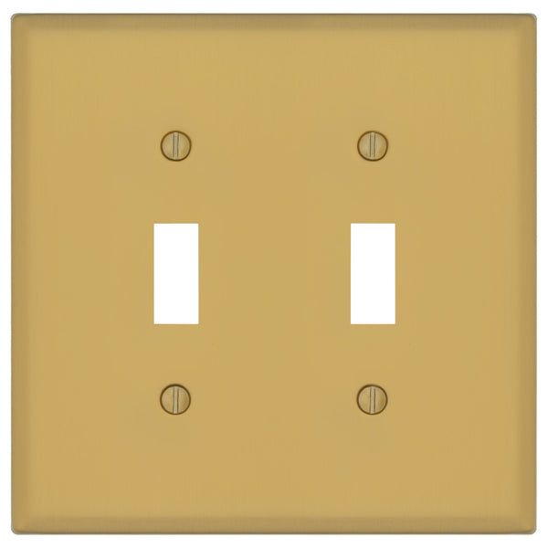 Oxford Brushed Gold - 2 Toggle Wallplate