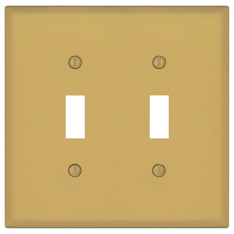 Oxford Brushed Gold - 2 Toggle Wallplate