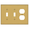 Oxford Brushed Gold - 2 Toggle/1 Duplex Wallplate